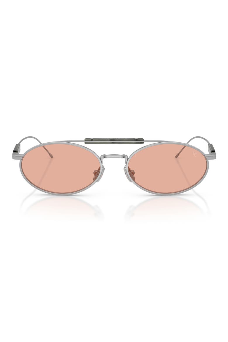 55mm Round Sunglasses, Main, color, SILVER / CHESTNUT