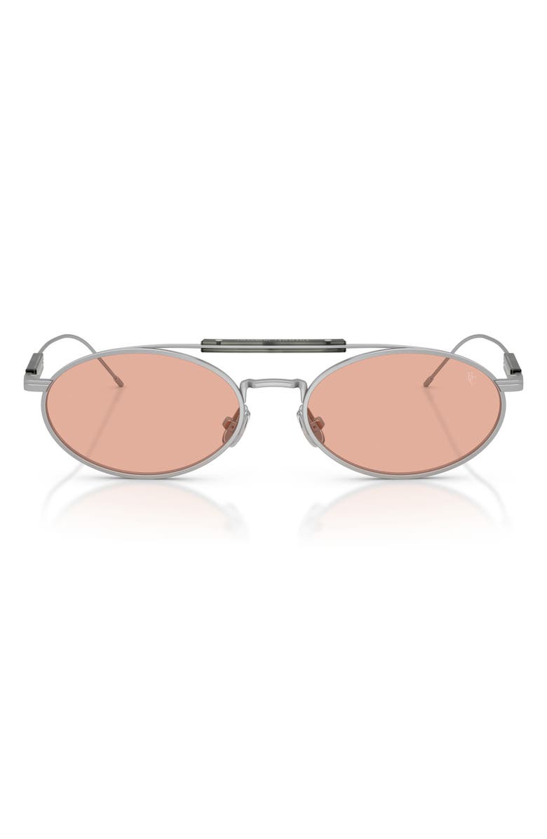 Brunello Cucinelli 55mm Round Sunglasses, Main, color, Silver / Chestnut
