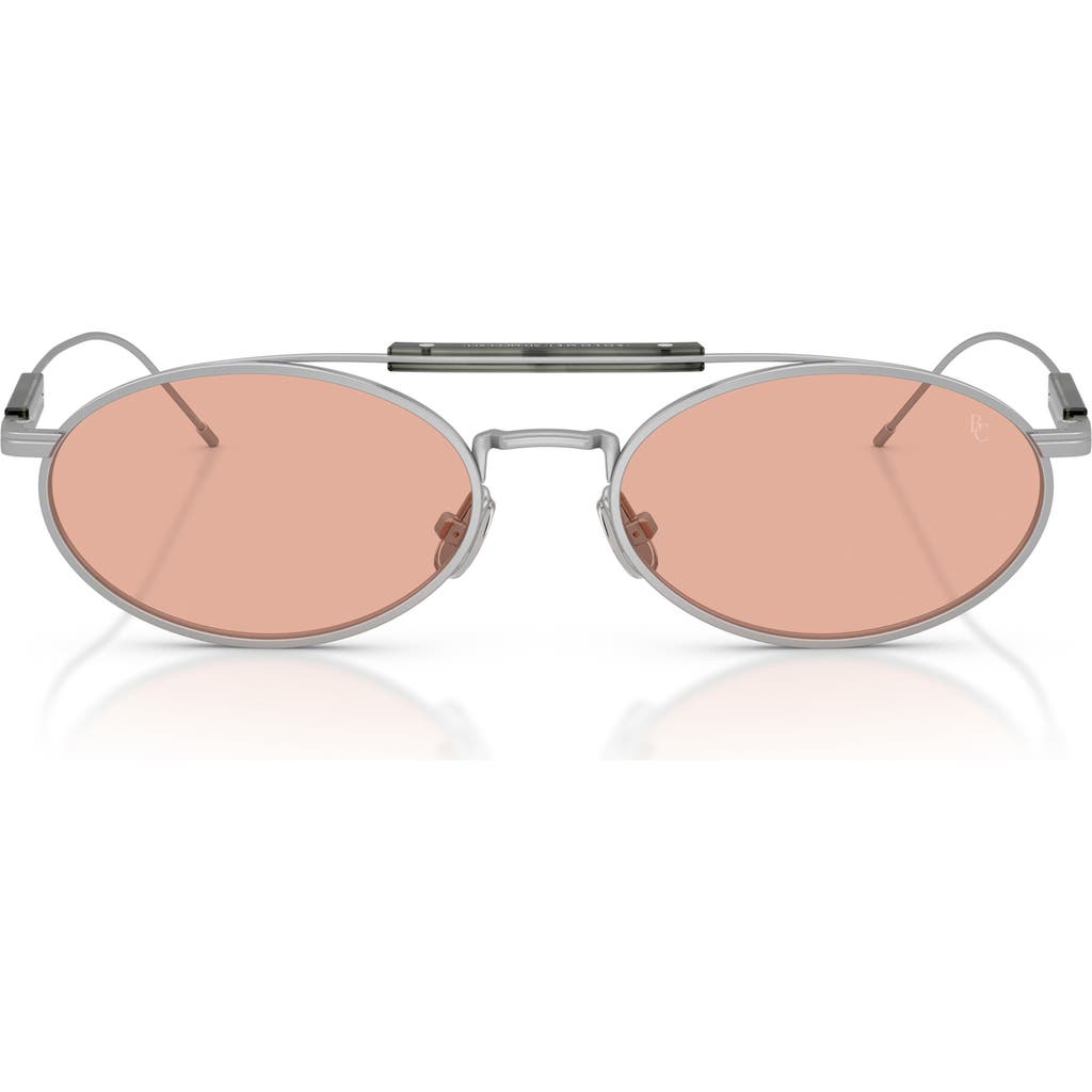 Brunello Cucinelli 55mm Round Sunglasses in Silver/chestnut at Nordstrom