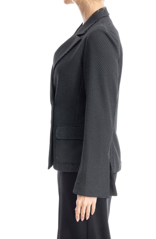 Max Studio Double Breasted Pin Dot Blazer In Black/ivory Pindot