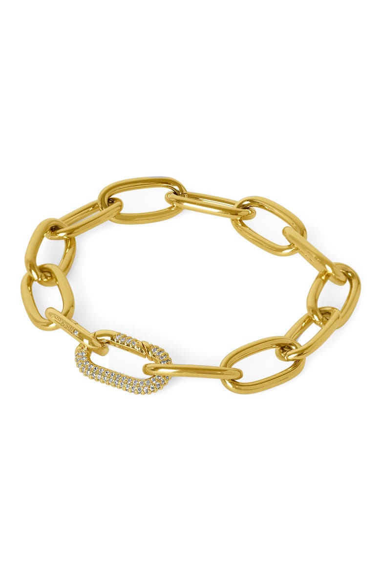 Solene Pavé Statement Link Bracelet, Main, color, WHITE CZ/GOLD