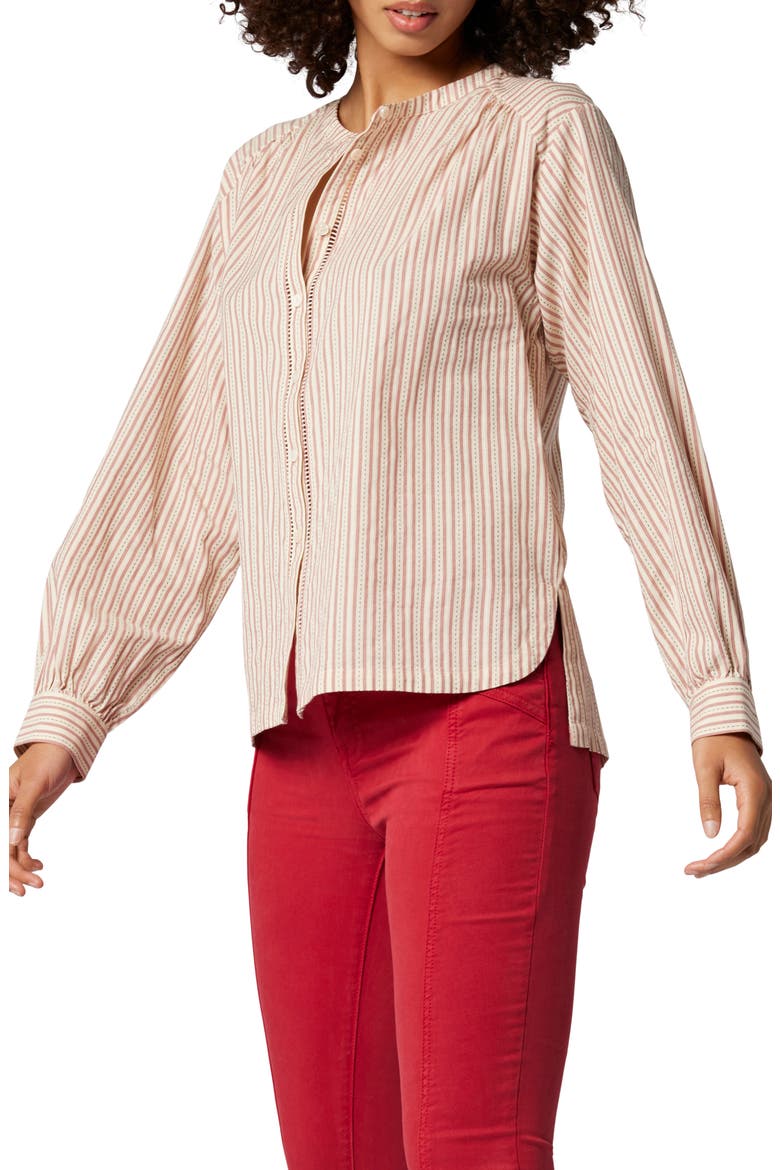 Amie Stripe Cotton Button-Up Shirt, Alternate, color, PORCELAIN MULTI