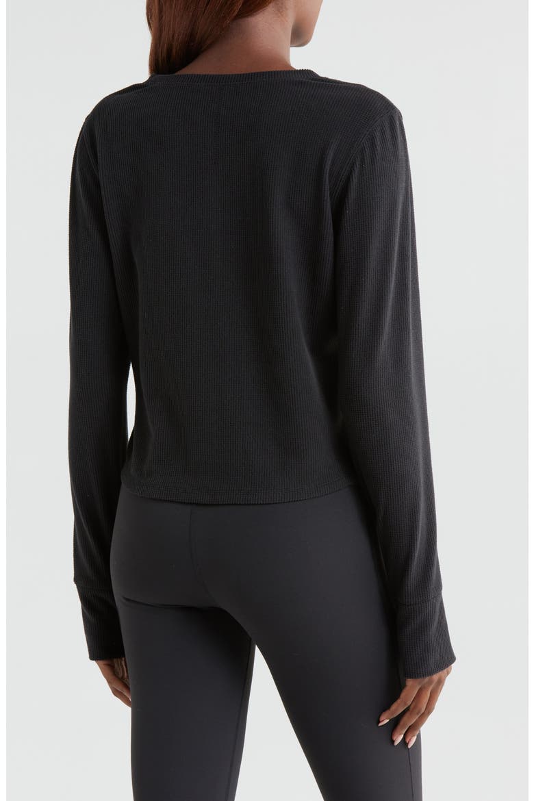 Cozy Rib Henley, Alternate, color, BLACK