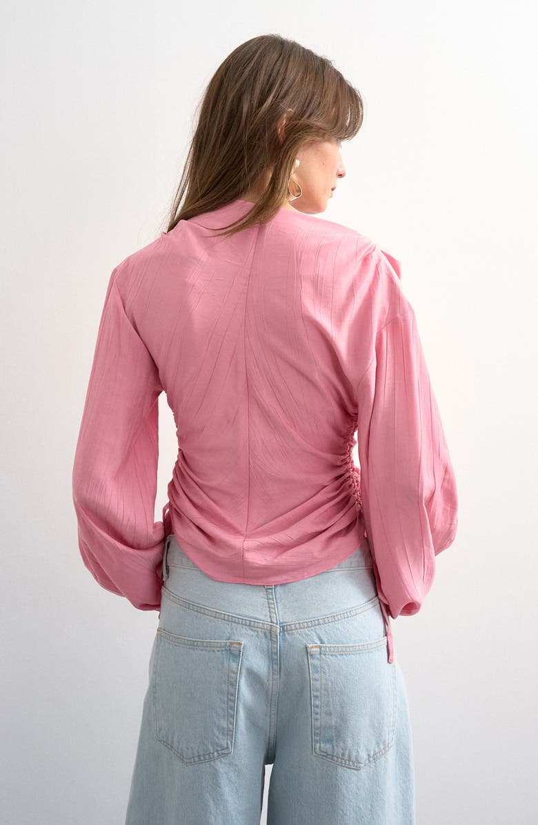 Topshop Cinched Side Tie Top, Alternate, color, Light Pink