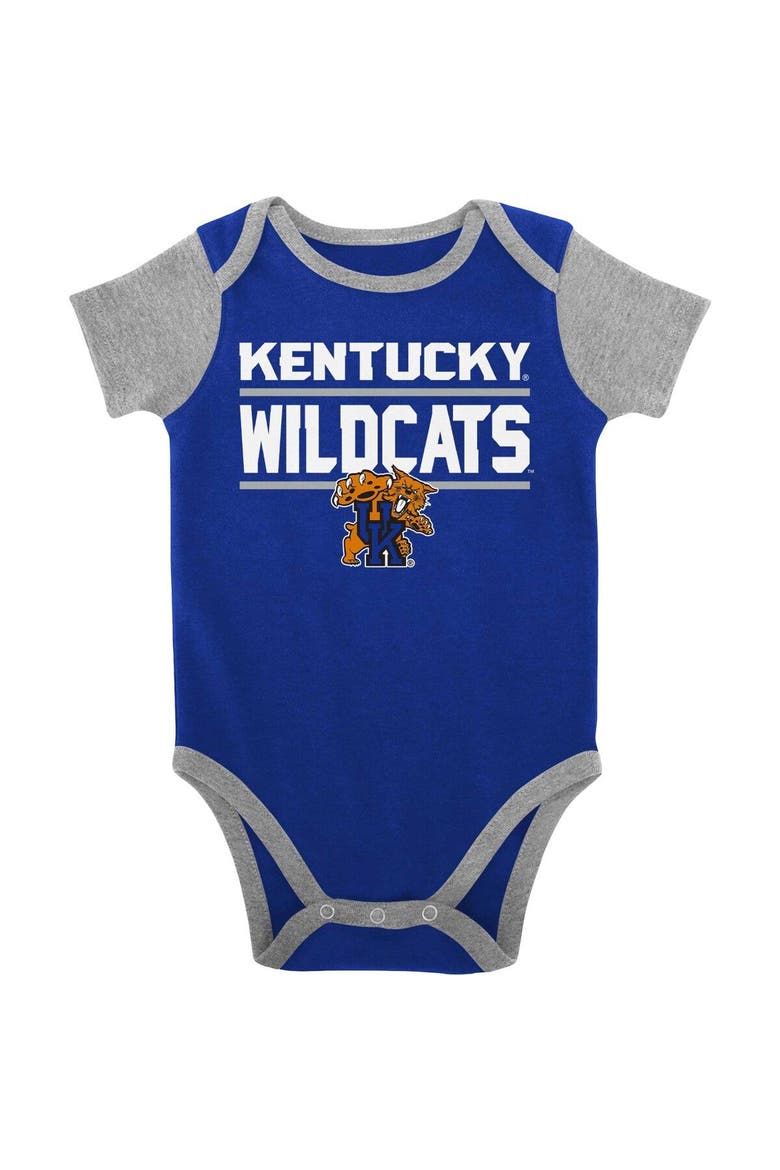 Newborn & Infant Royal Kentucky Wildcats Home Field Advantage Three-Piece Bodysuit, Bib & Booties Set, Alternate, color, Royal