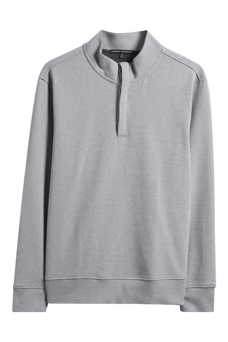 Clarence Textured Quarter Button Pullover, Alternate, color, SILVER