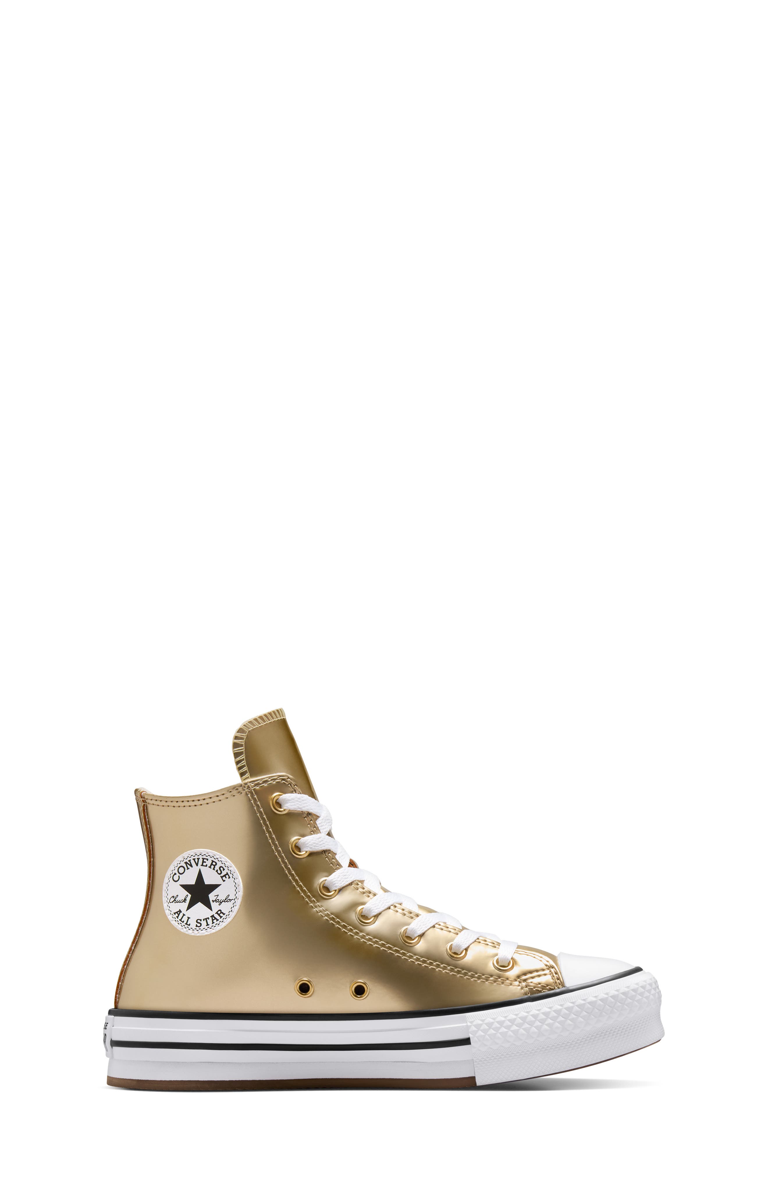 Converse Kids' Chuck Taylor<sup>®</sup> All Star<sup>®</sup> Lift High Top Sneaker, Alternate, color, Metallic Gold/ White/ Ivory