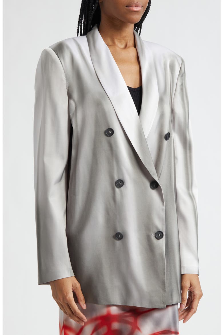 G-Avina Double Breasted Satin Blazer, Alternate, color, WHITE