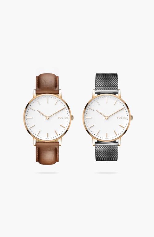 Solios Watches The Solar Classic Bundle | White Dial