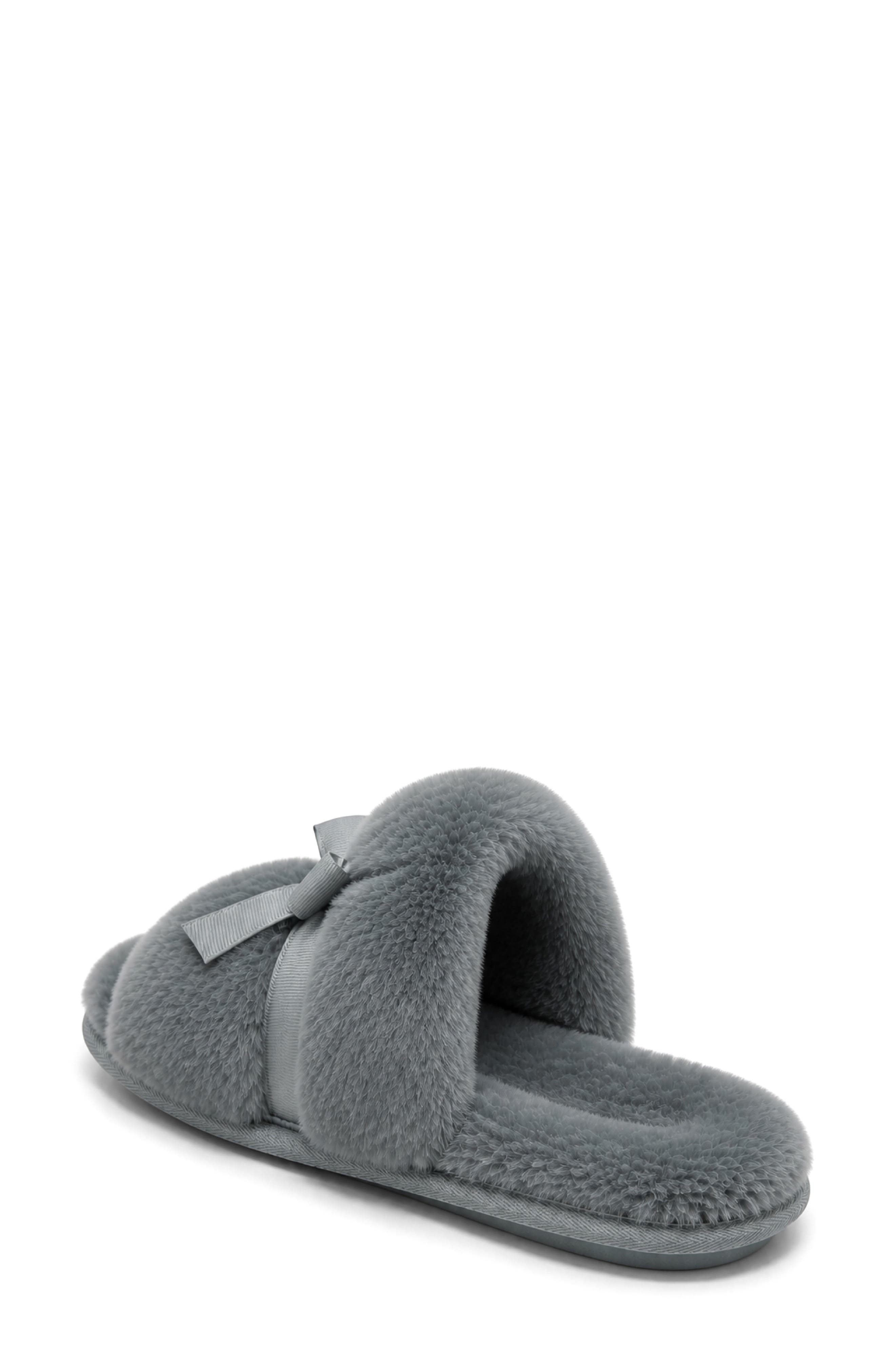 Lennon Faux Fur Scuff Slipper, Alternate, color, BLUE