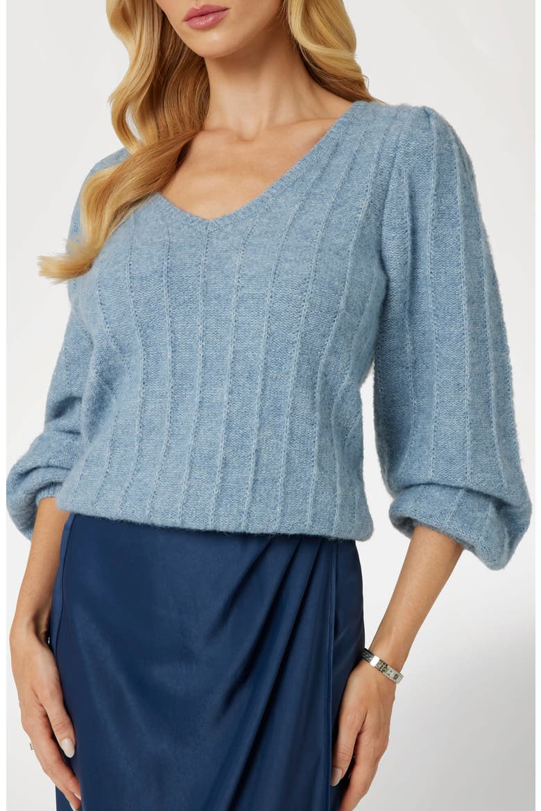 Madeline Pointelle Detail Sweater, Alternate, color, BLUE RIBBON