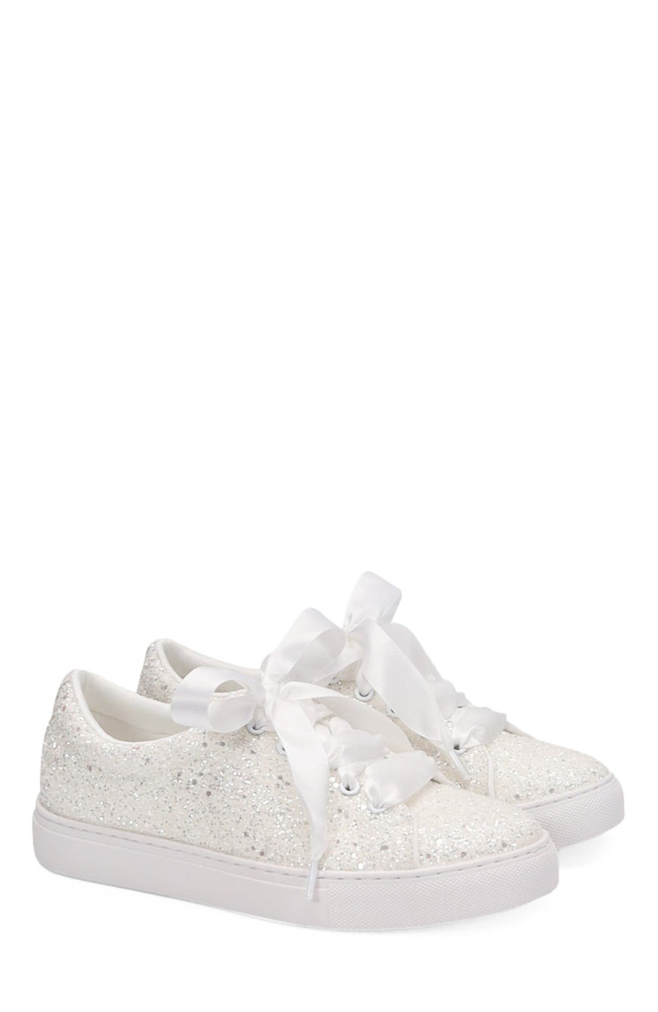 Lucy Rock Glitter Wedding Platform Sneakers, Alternate, color, White