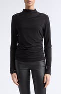 Vince Side Drape Funnel Neck Top