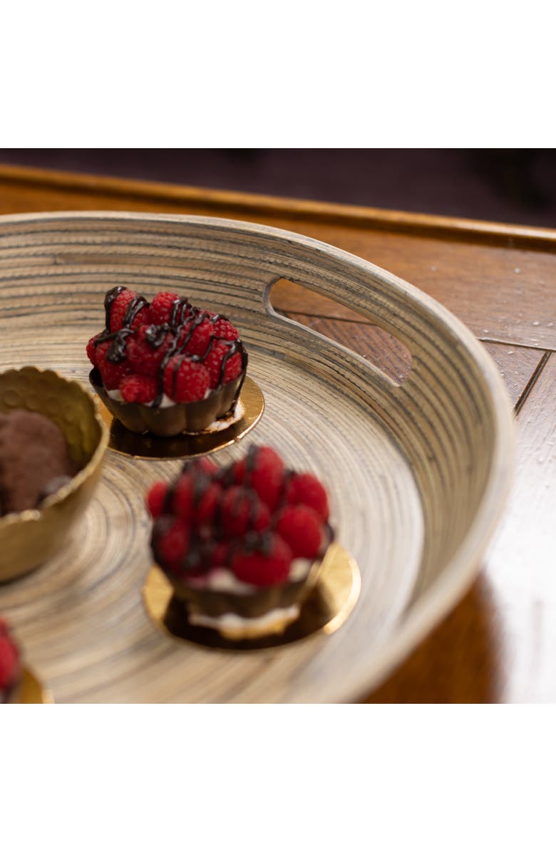 Lexa Serving Tray w/ Handles, Alternate, color, Black Bamboo