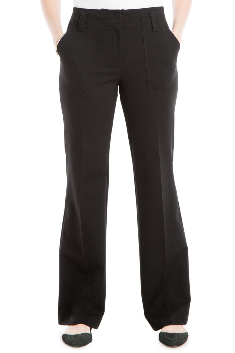 Ponte High Waist Wide Leg Pants, Main, color, BLACK-BLACK