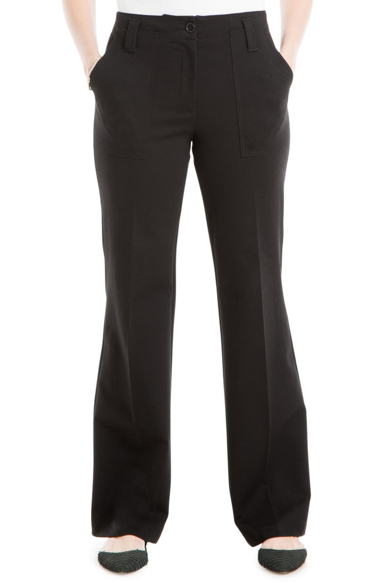 MAX STUDIO Ponte High Waist Wide Leg Pants, Main, color, Black-Black