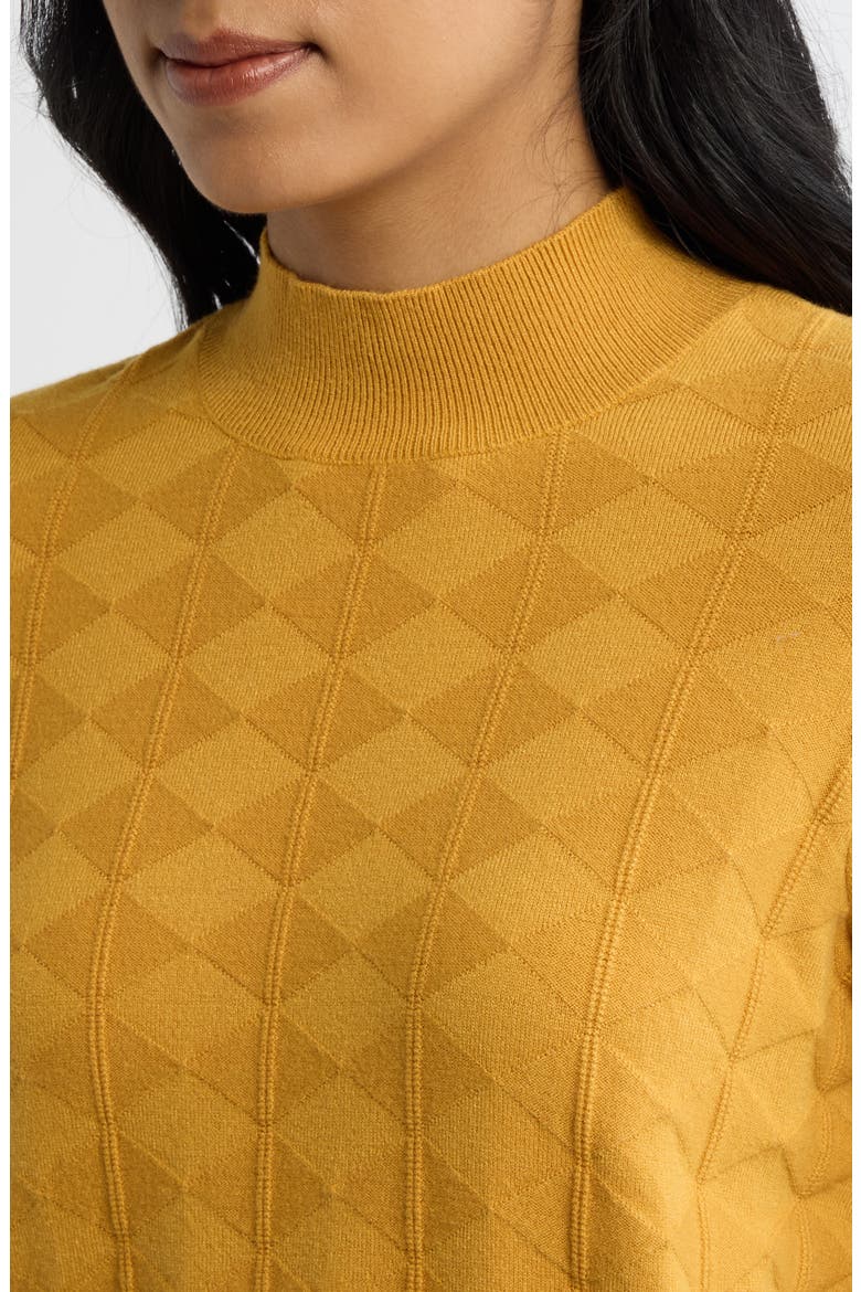 Pattern Mock Neck Sweater, Alternate, color, AMBER