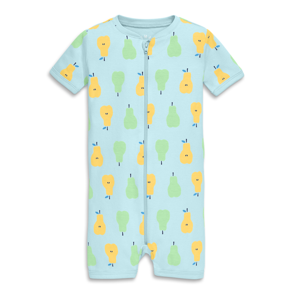 Shop Primary Baby Organic Zip Shortie In Saltwater Pears