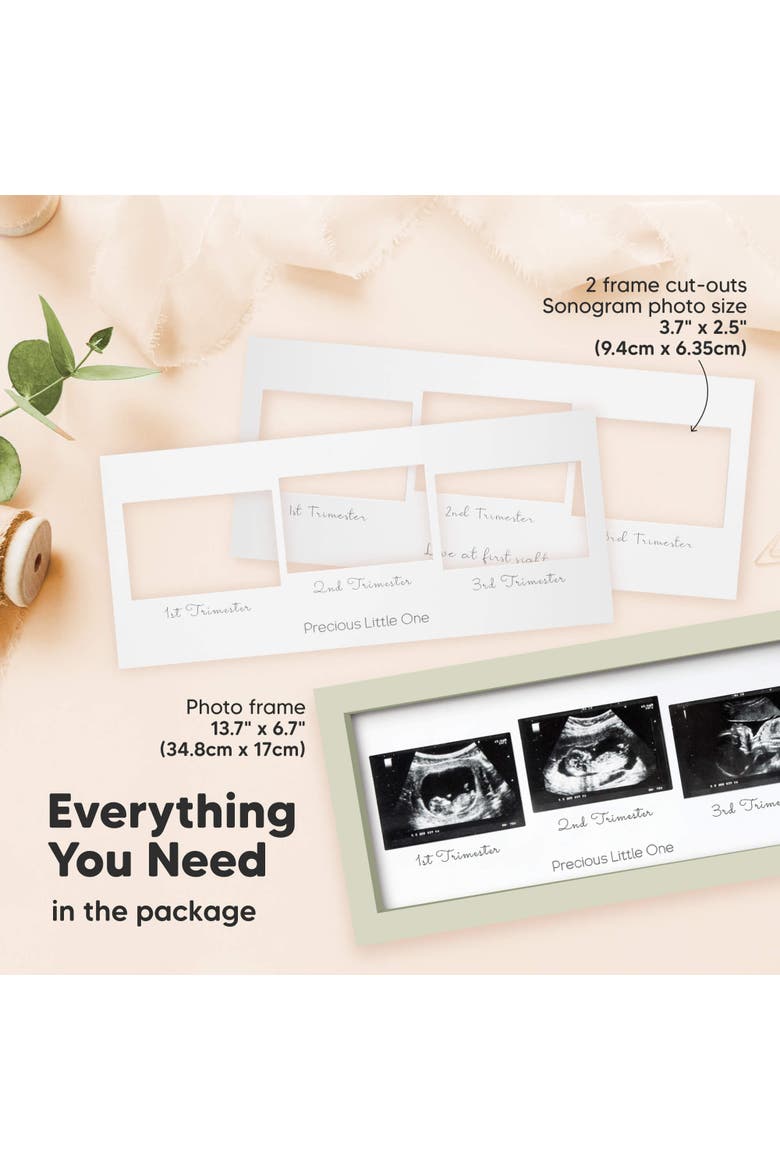 Trio Baby Sonogram Frame, Alternate, color, Sage