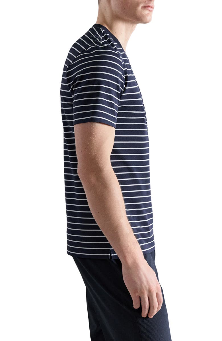 MANGO Slim Fit Coolmax<sup>®</sup> Stripe T-Shirt, Alternate, color, Navy