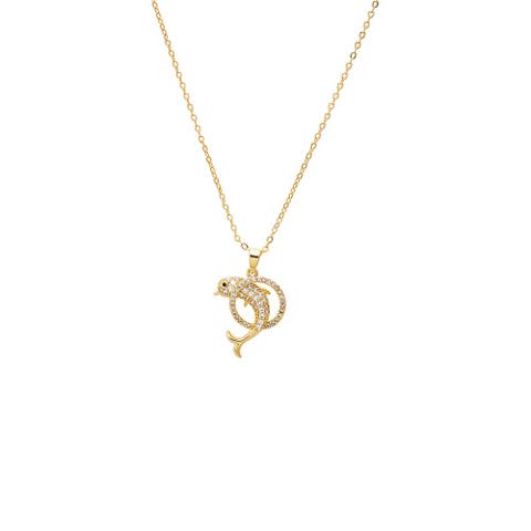 Pave Dolphin Pendant Necklace