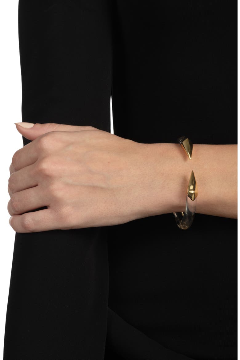 Mirrored Pyramid Hinged Cuff Bracelet, Alternate, color, NO COLOR