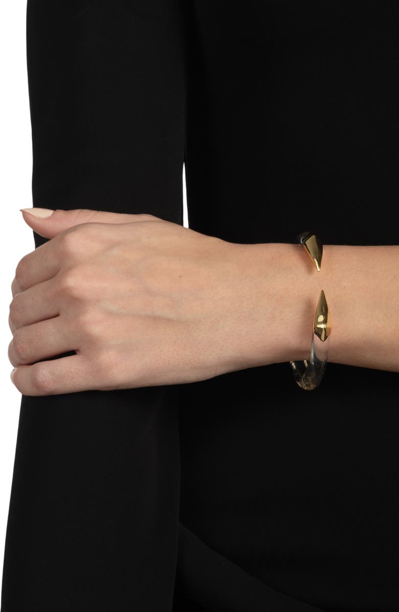 Alexis Bittar Mirrored Pyramid Hinged Cuff Bracelet, Alternate, color, 
