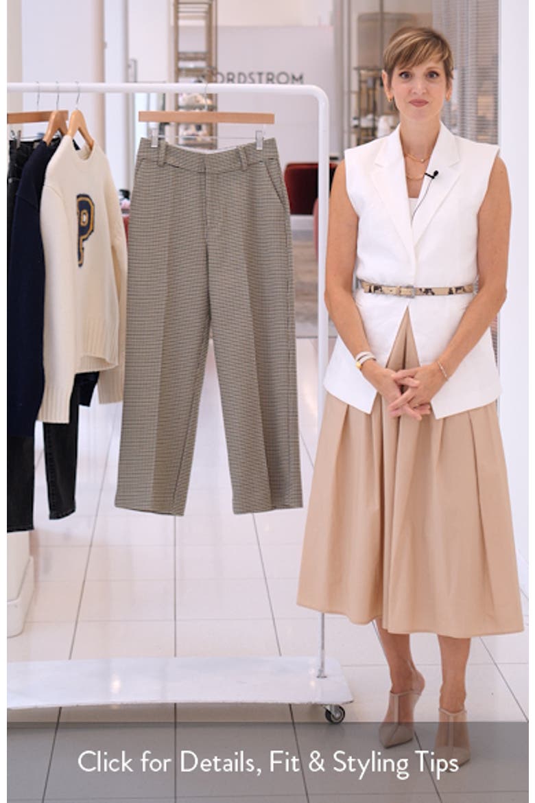 Fiona Houndstooth Ankle Straight Leg Pants video