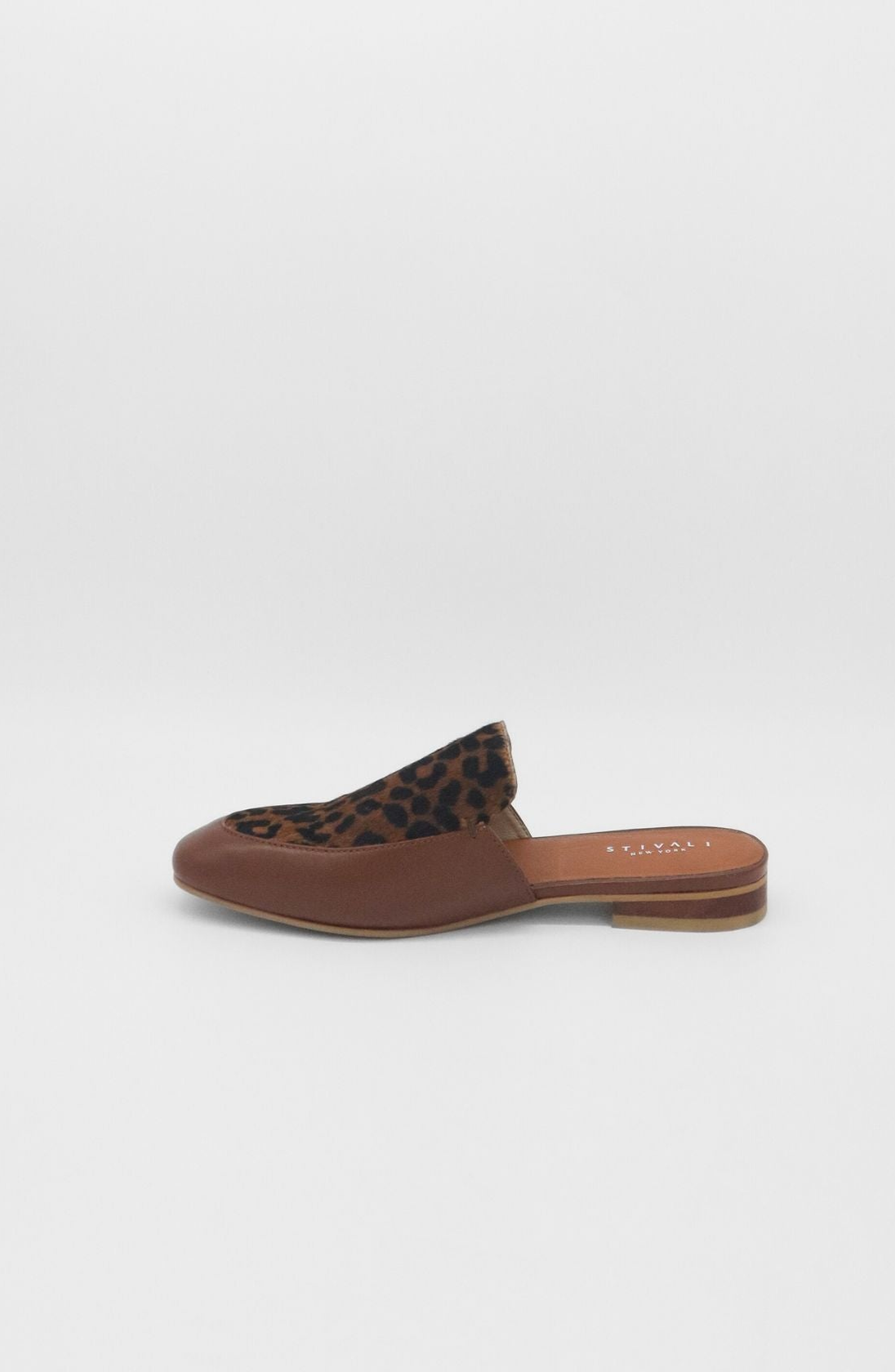 STIVALI NEW YORK Bond Slip-On Leather Mules, Alternate, color, Brown Leopard