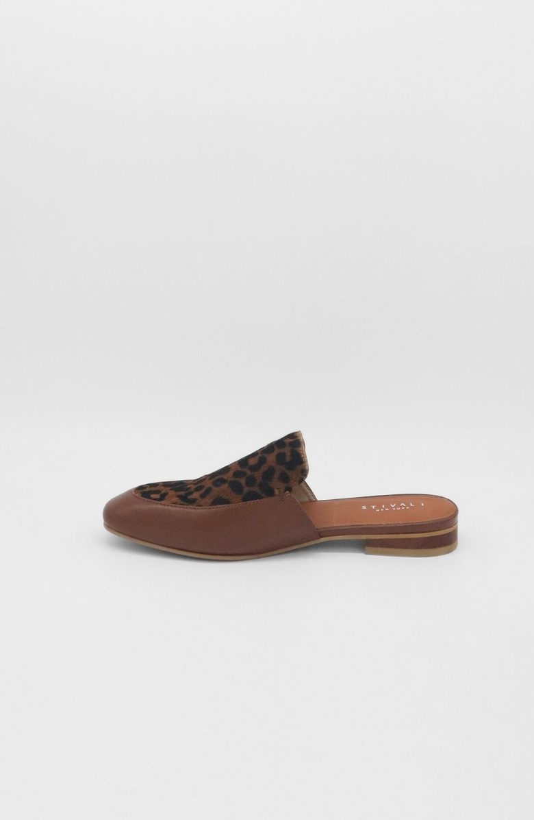 STIVALI NEW YORK Bond Slip-On Leather Mules, Alternate, color, Brown Leopard
