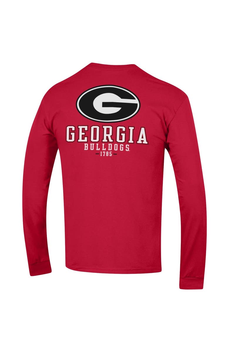 Champion Men's Champion Red Georgia Bulldogs Team Stack Long Sleeve T-Shirt, Alternate, color,
