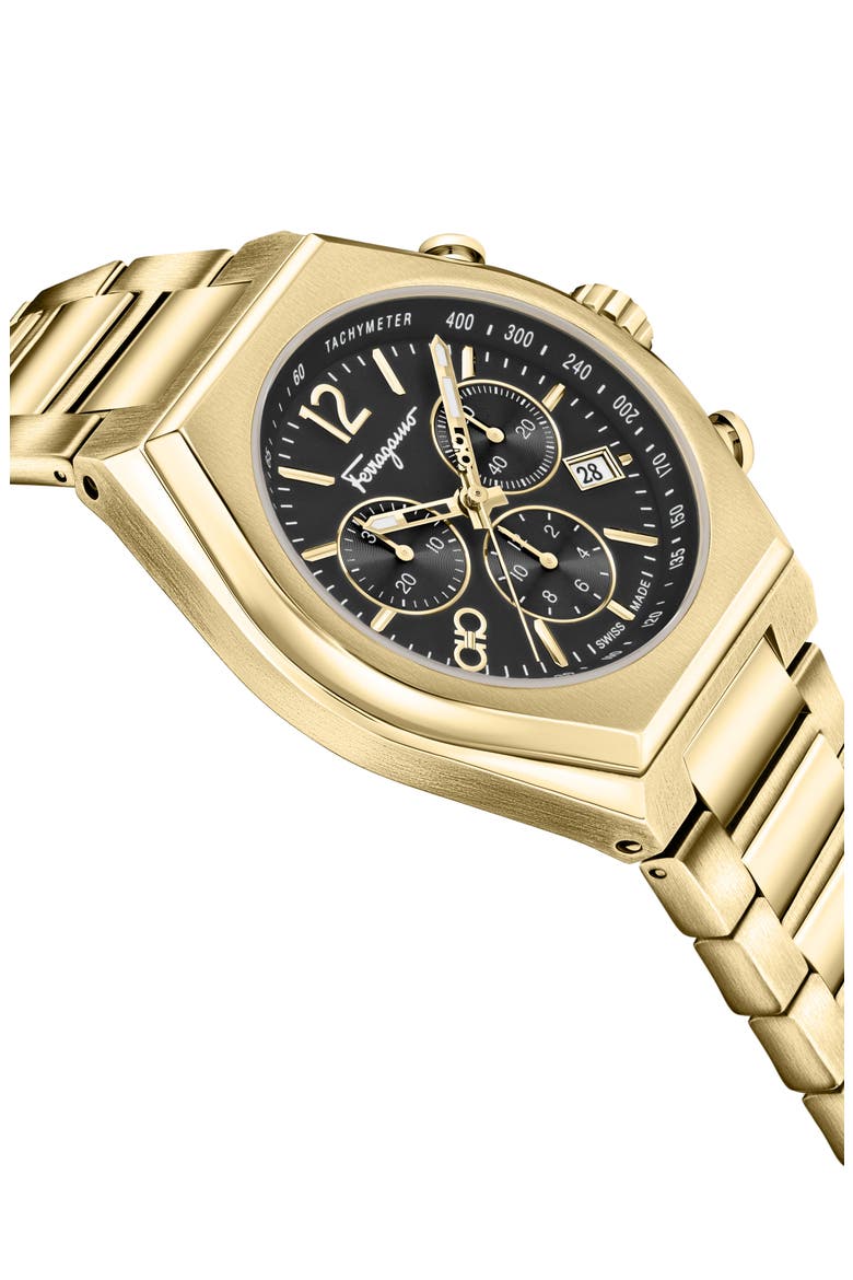 Tonneau Chronograph Bracelet Watch, 42mm, Alternate, color, YELLOW GOLD