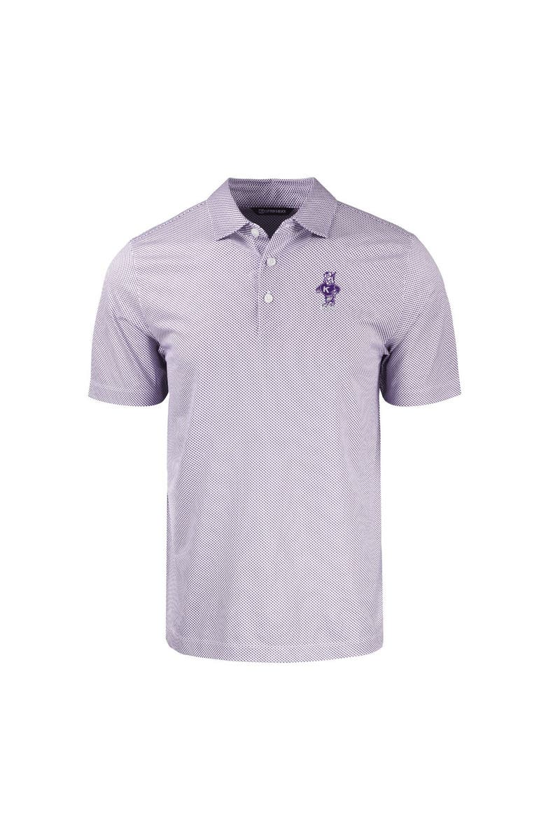 Cutter & Buck Men's Cutter & Buck  White Kansas State Wildcats Vault Pike Eco Symmetry Print Stretch Recycled Polo, Alternate, color, 