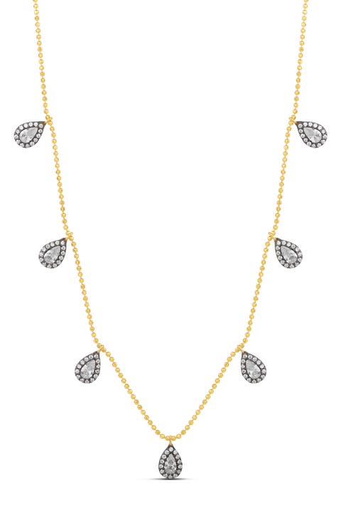 Pear Shape Cubic Zirconia Drop Necklace