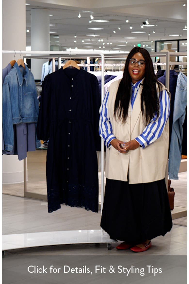 Tie Waist Long Sleeve Cotton Midi Dress video