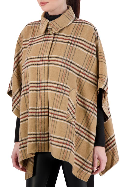 Ookie & Lala Faux Wool Plaid Cape In Multi