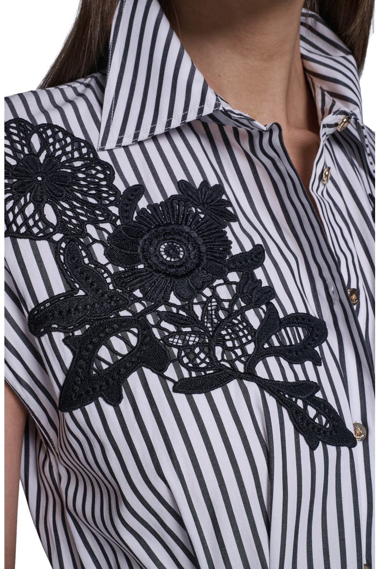 Striped Shirt Dress, Alternate, color, BLACK AND WHITE