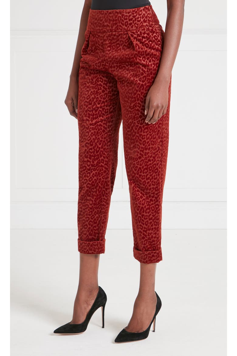 Lynx Velvet Tapered Trouser, Alternate, color, Maple Tonal Leoard