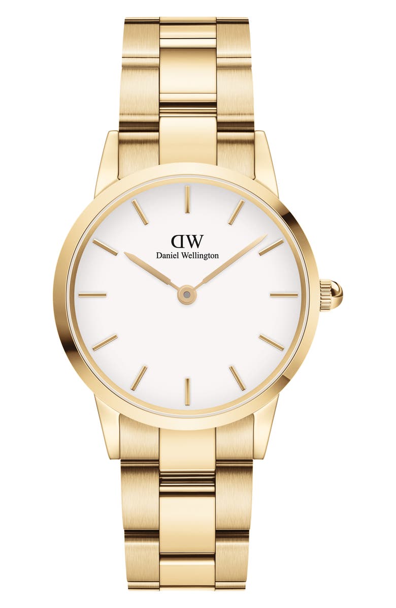 Daniel Wellington Iconic Link Bracelet Watch, 40mm, Main, color, Gold