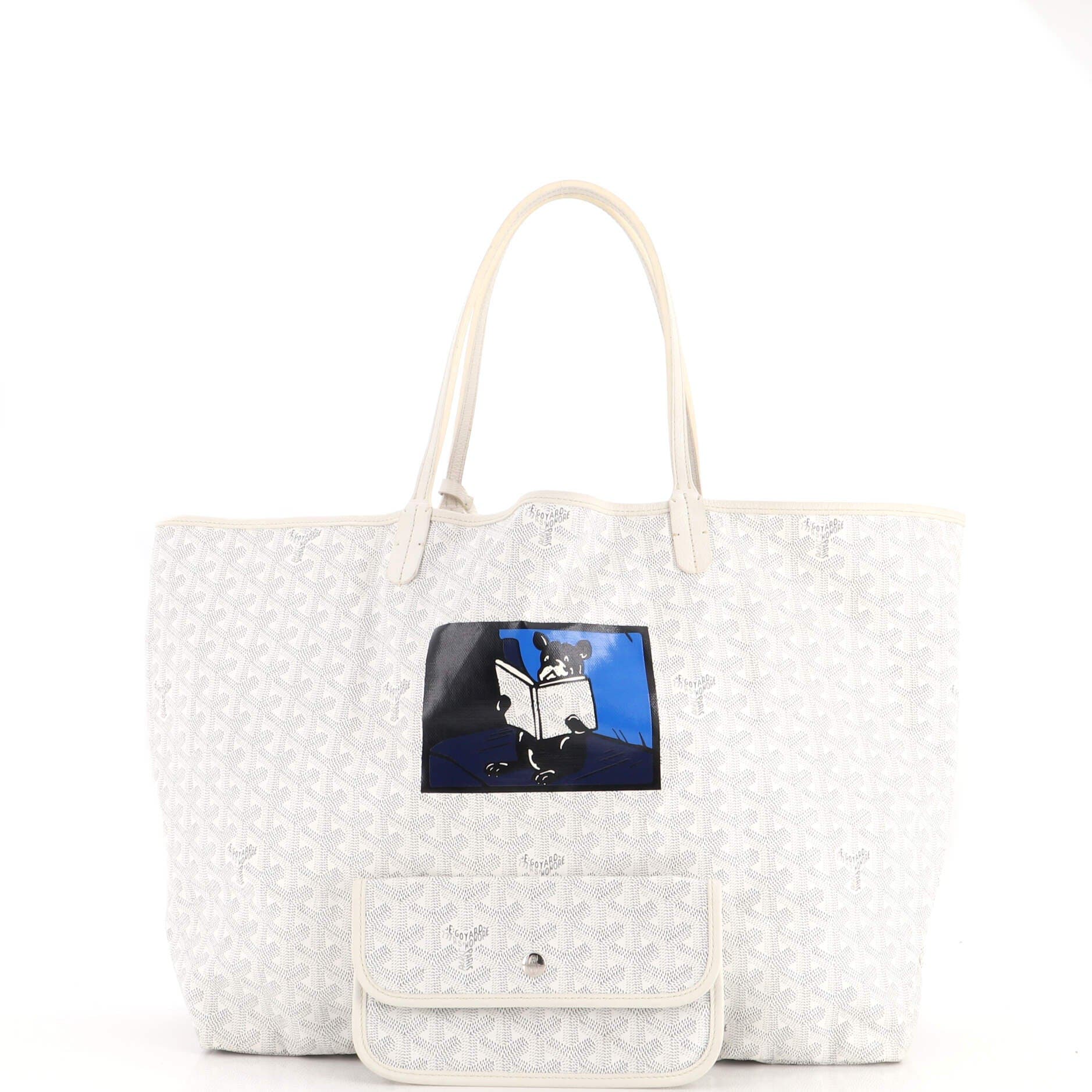 Saint Louis Tote Printed Coated Canvas GM, Alternate, color, White