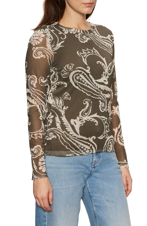 Sanctuary Floral Print Long Sleeve Mesh Top In Multi