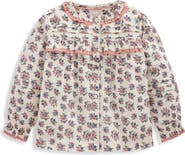 Mini Boden Kids' Frill Button Through Top