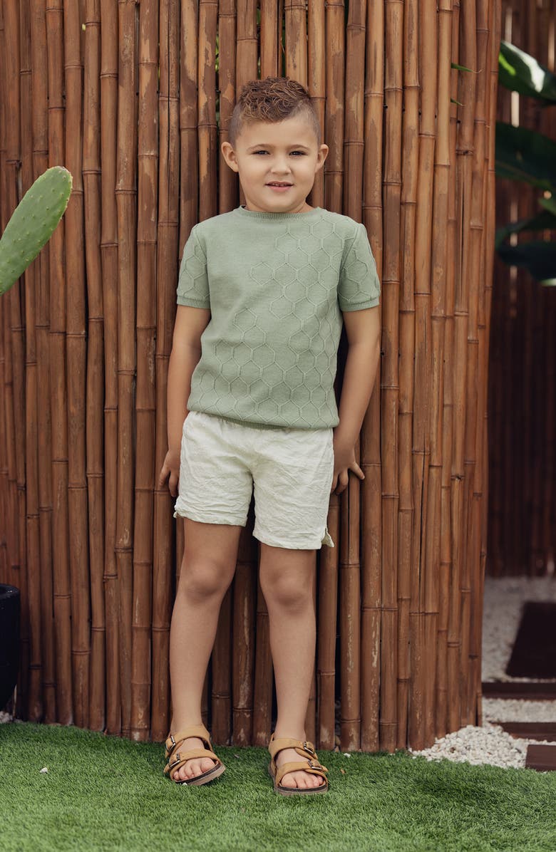 Manière Kids' Honeycomb Knit Cotton Top, Alternate, color,