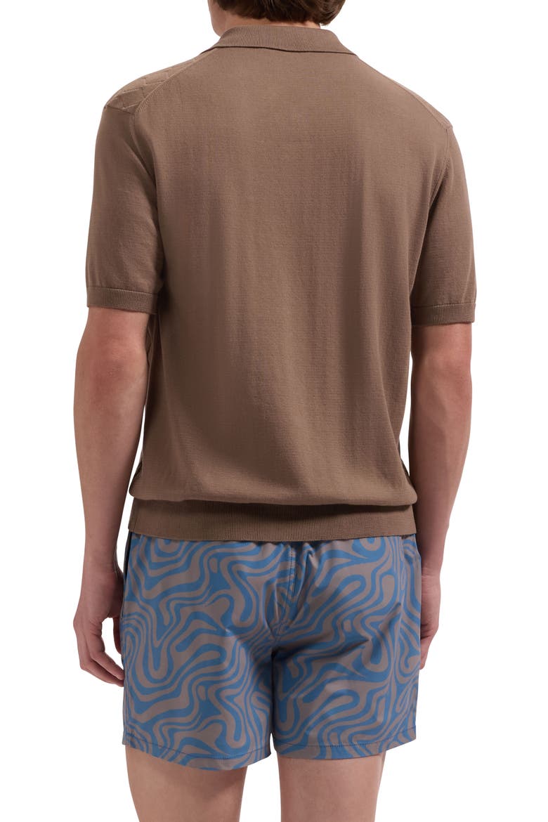 Cruz Wave Print Swim Trunks, Alternate, color, TAUPE