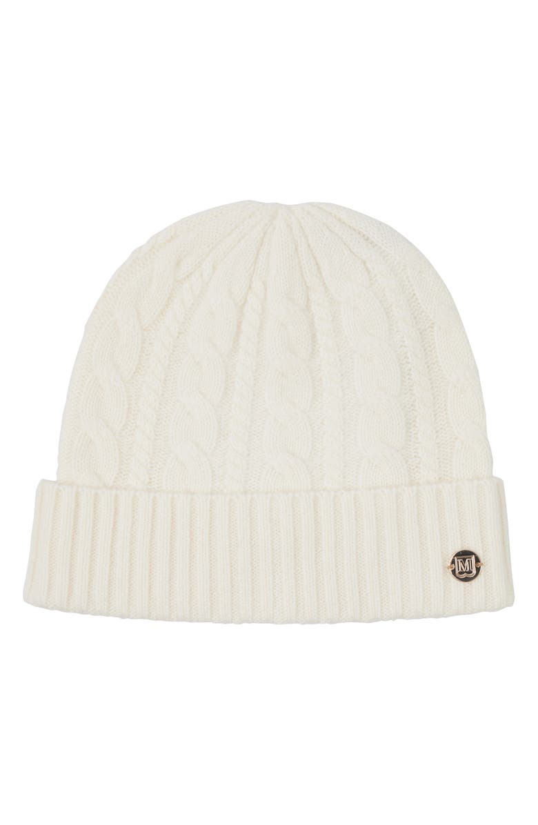 Bruno Magli Cashmere Chunky Knit Cable Hat, Main, color, Ivory