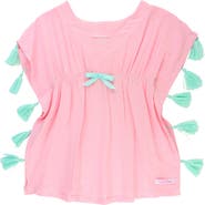 RuffleButts Kids' Tassel Trim Cover-Up Caftan