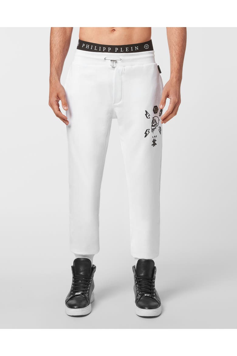 Jogging Trousers Hexagon Men, Main, color, white