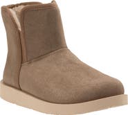 Revitalign Fireside Faux Fur Lined Leather Bootie Slipper