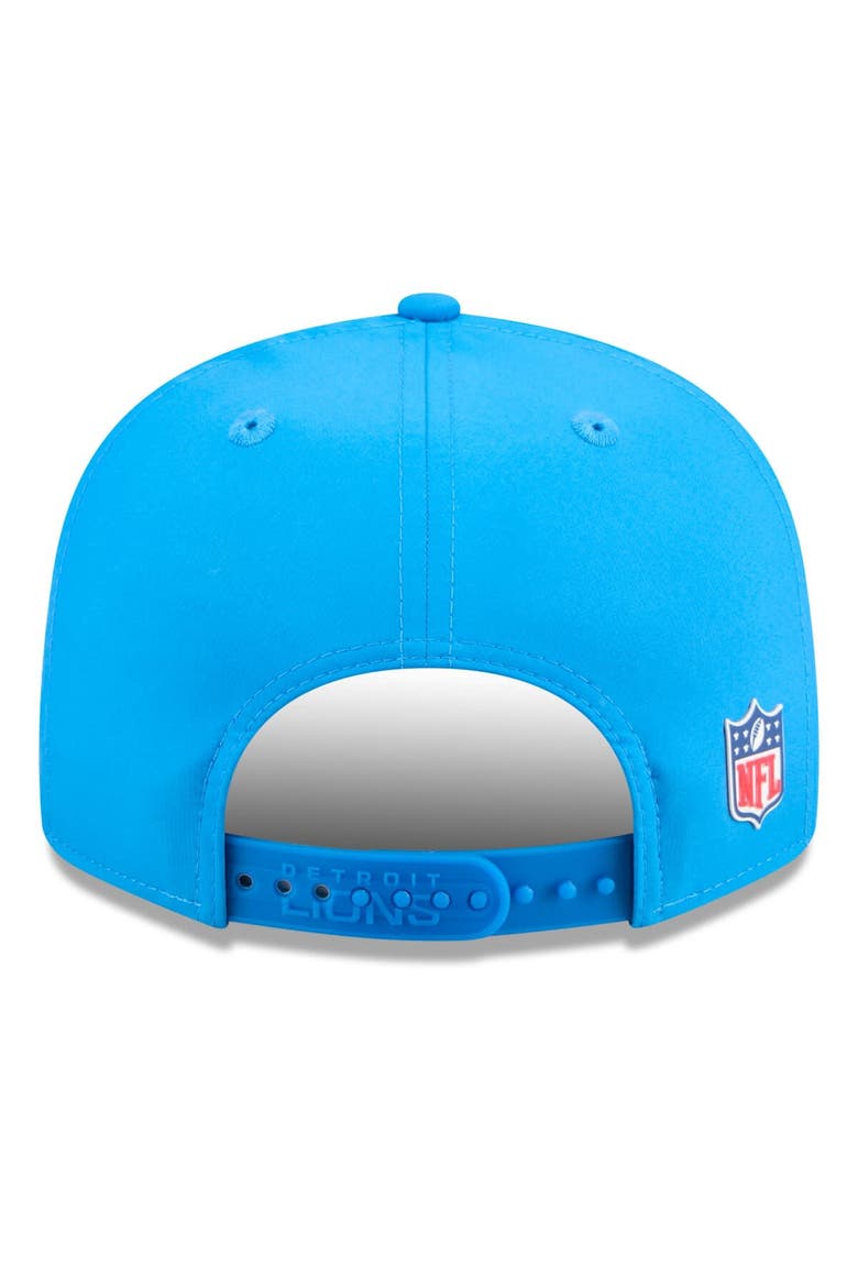 Men's New Era Blue Detroit Lions 2025 Sideline Throwback Split Panel 9FIFTY Snapback Hat, Alternate, color, Blue