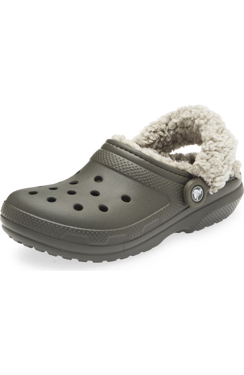 CROCS Classic Fleece Lined Clog, Main, color, Dusty Olive